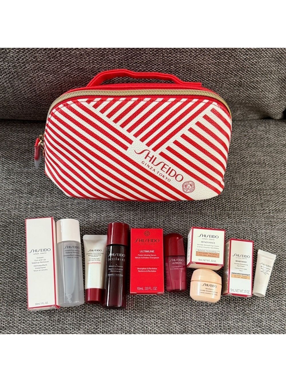 Shiseido Benefiance Wrinkle Eye Cream Eye Mask Cream Miniatures Set Makeup Pouch - Picture 3 of 15